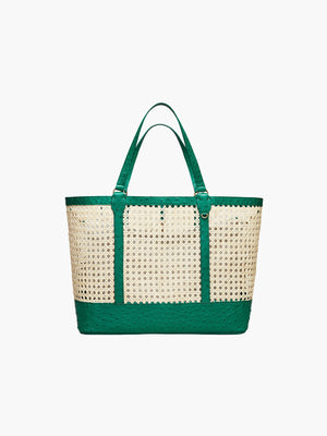 Limited Edition Rattan Large | Brilliant Green Ostrich Limited Edition Rattan Large | Brilliant Green Ostrich