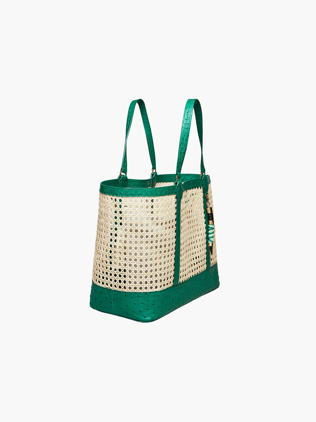 Limited Edition Rattan Large | Brilliant Green Ostrich
