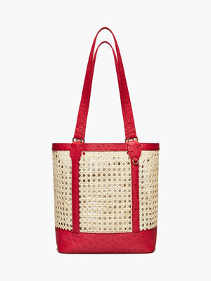 Limited Edition Rattan Small | Scarlet Red Ostrich Limited Edition Rattan Small | Scarlet Red Ostrich