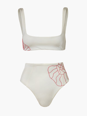 Embroidered Castiglioncello Bikini Set | Pearled Ivory Embroidered Castiglioncello Bikini Set | Pearled Ivory