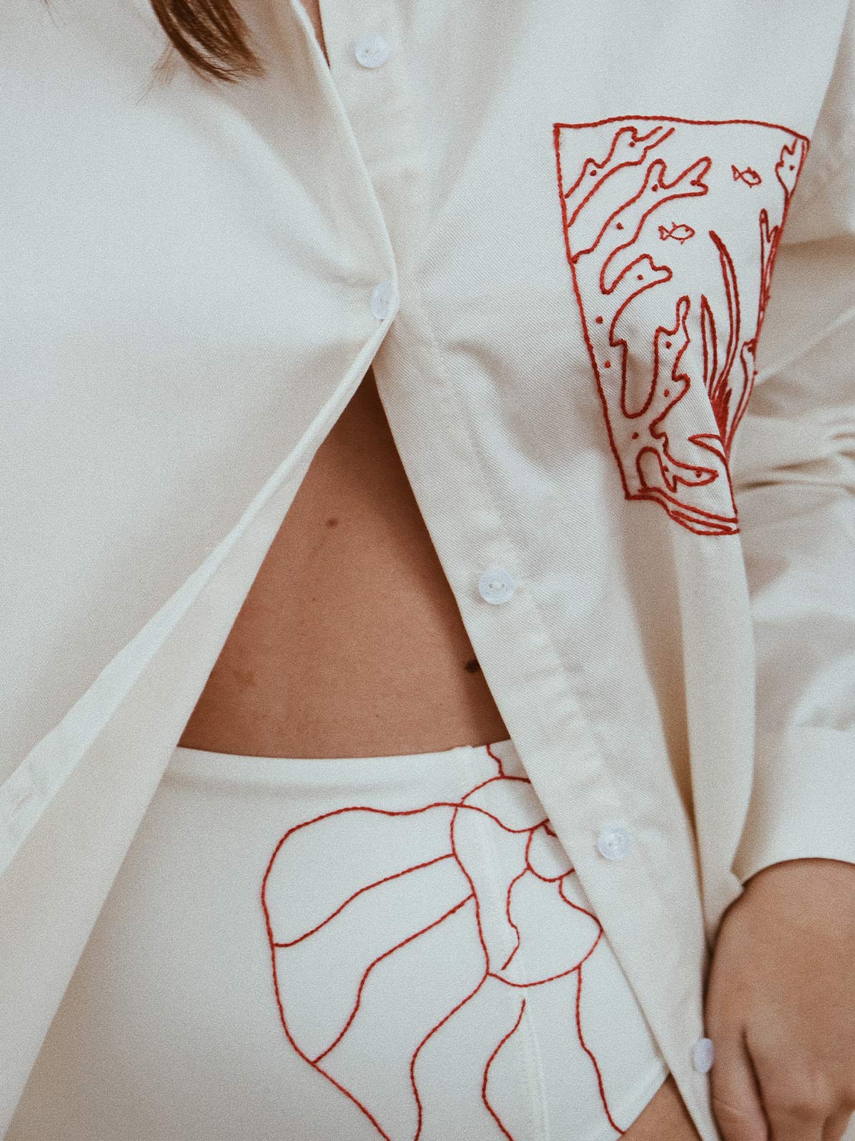 Embroidered Castiglioncello Bikini Set | Pearled Ivory