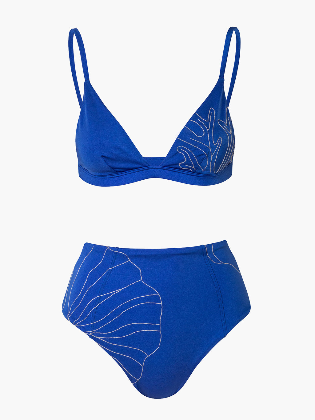 Embroidered Viareggio Bikini Set | Electric Blue