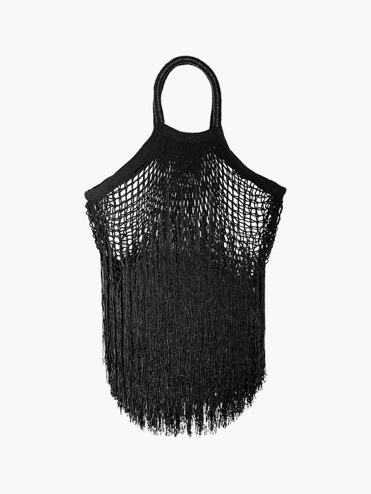 Large Fringe Tote | Black