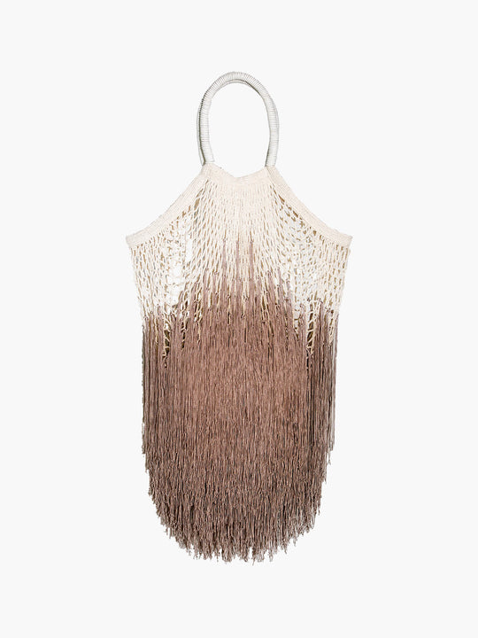 Large Fringe Tote | Ombre Tan