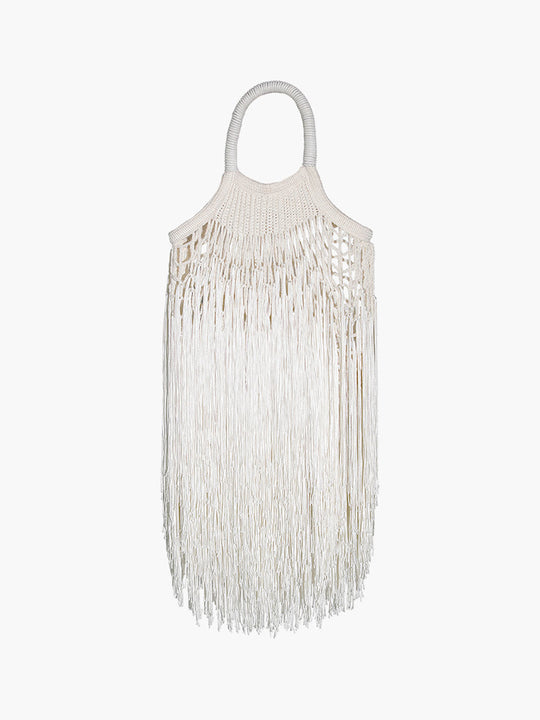 Mini Fringe Bag | Ecru