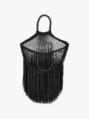 Large Fringe Tote | Black Large Fringe Tote | Black - Fashionkind