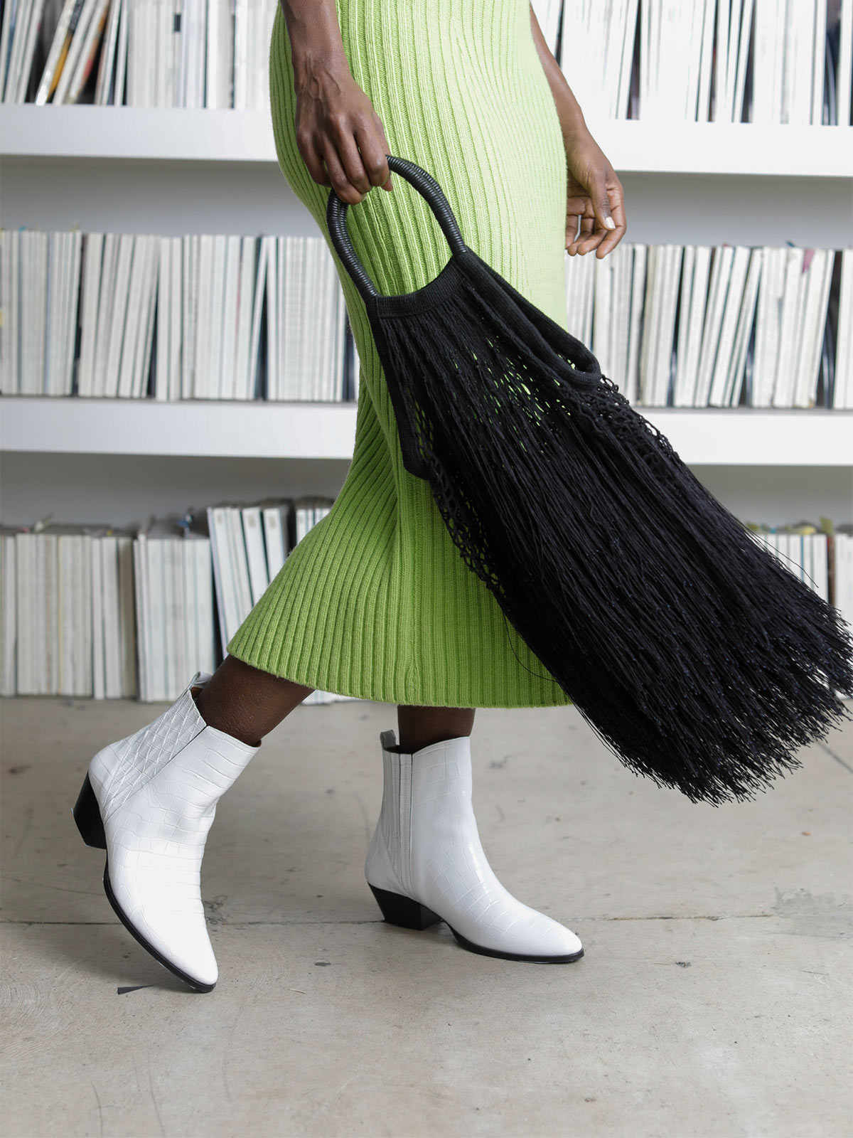 Large Fringe Tote | Black - Fashionkind