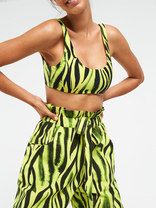 Bikini Top | Neon Zebra