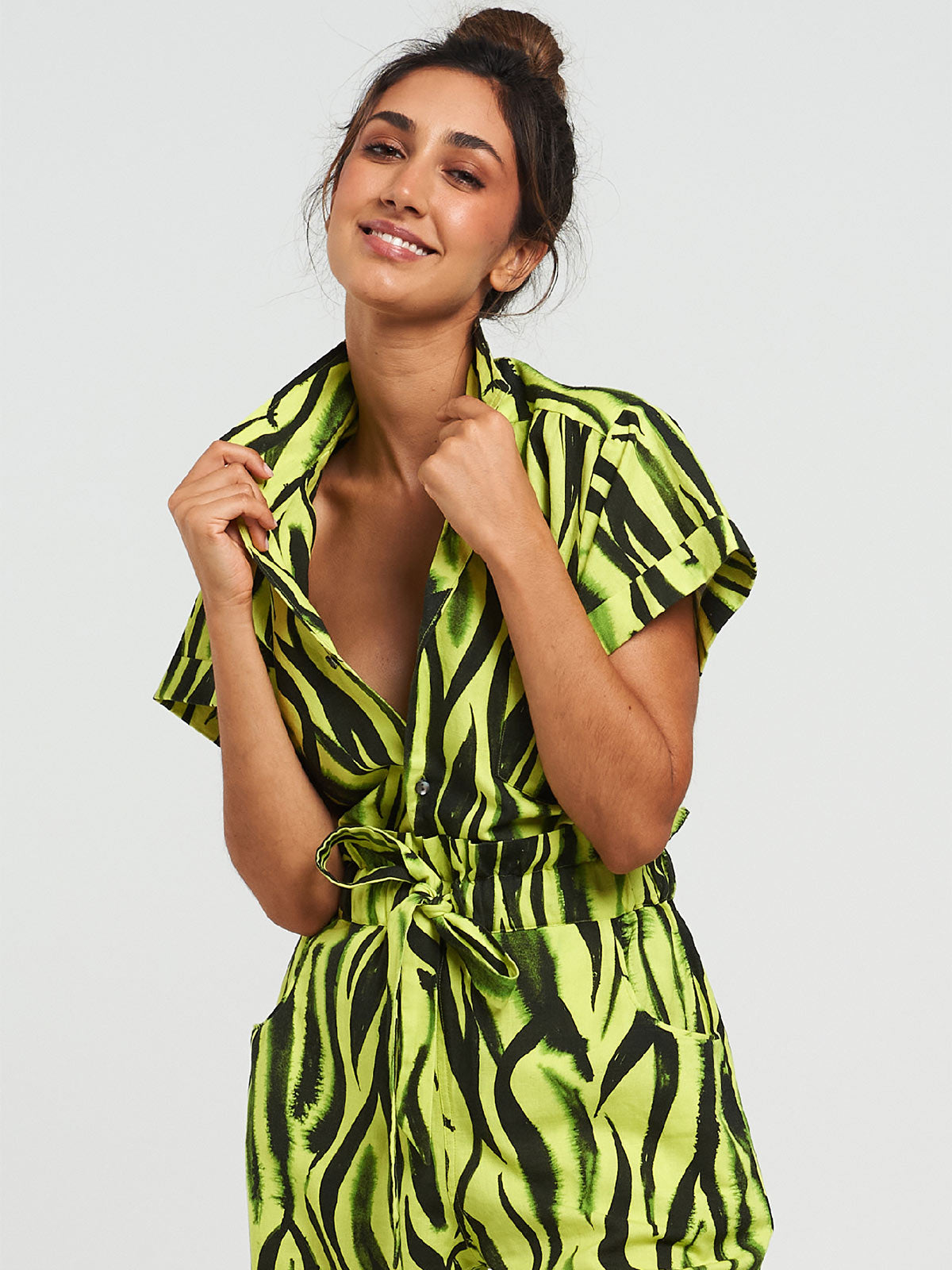 Hawaiian Shirt | Neon Zebra Hawaiian Shirt | Neon Zebra