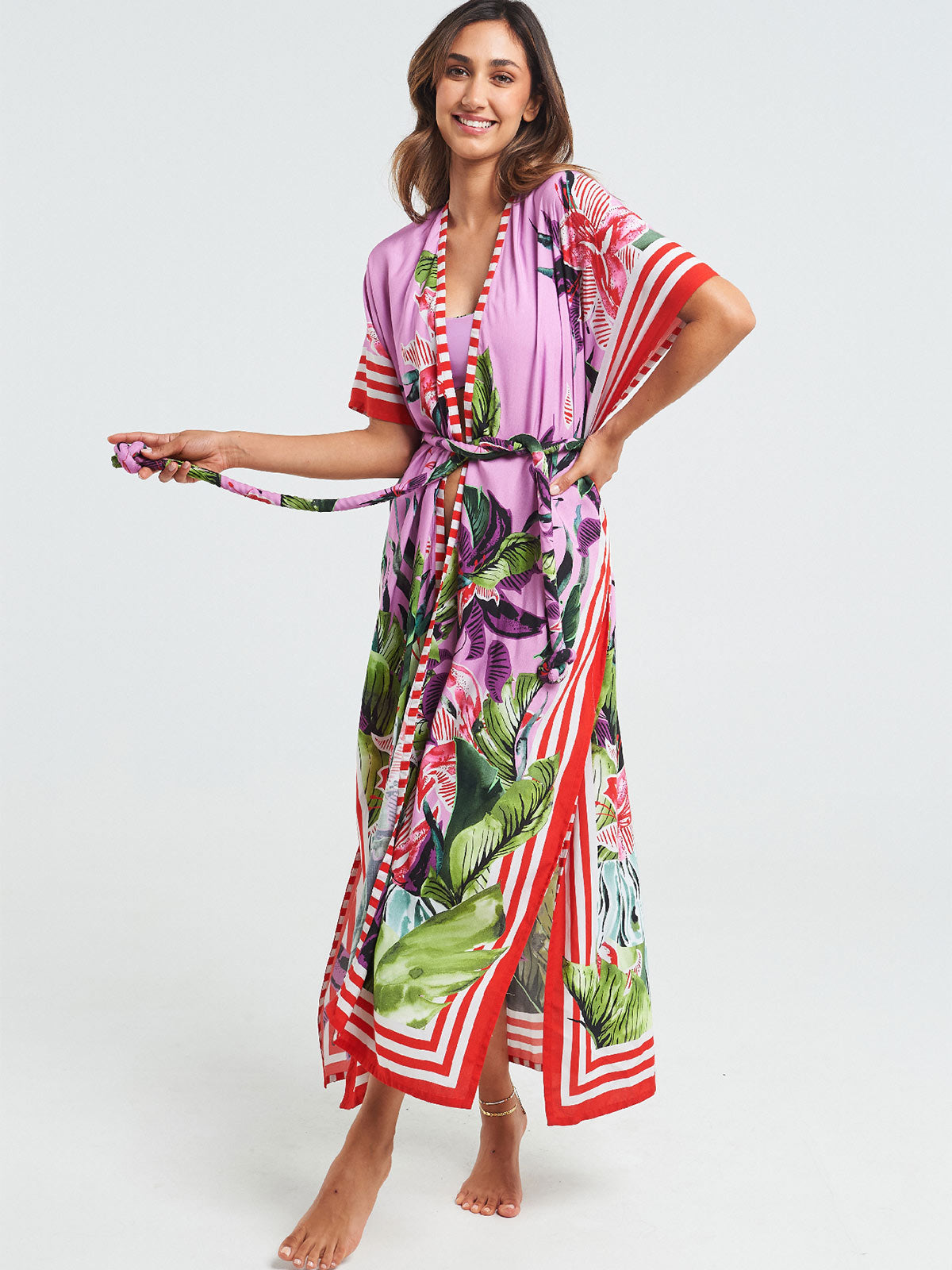 Long Kimono | Hawaiian Lily Long Kimono | Hawaiian Lily