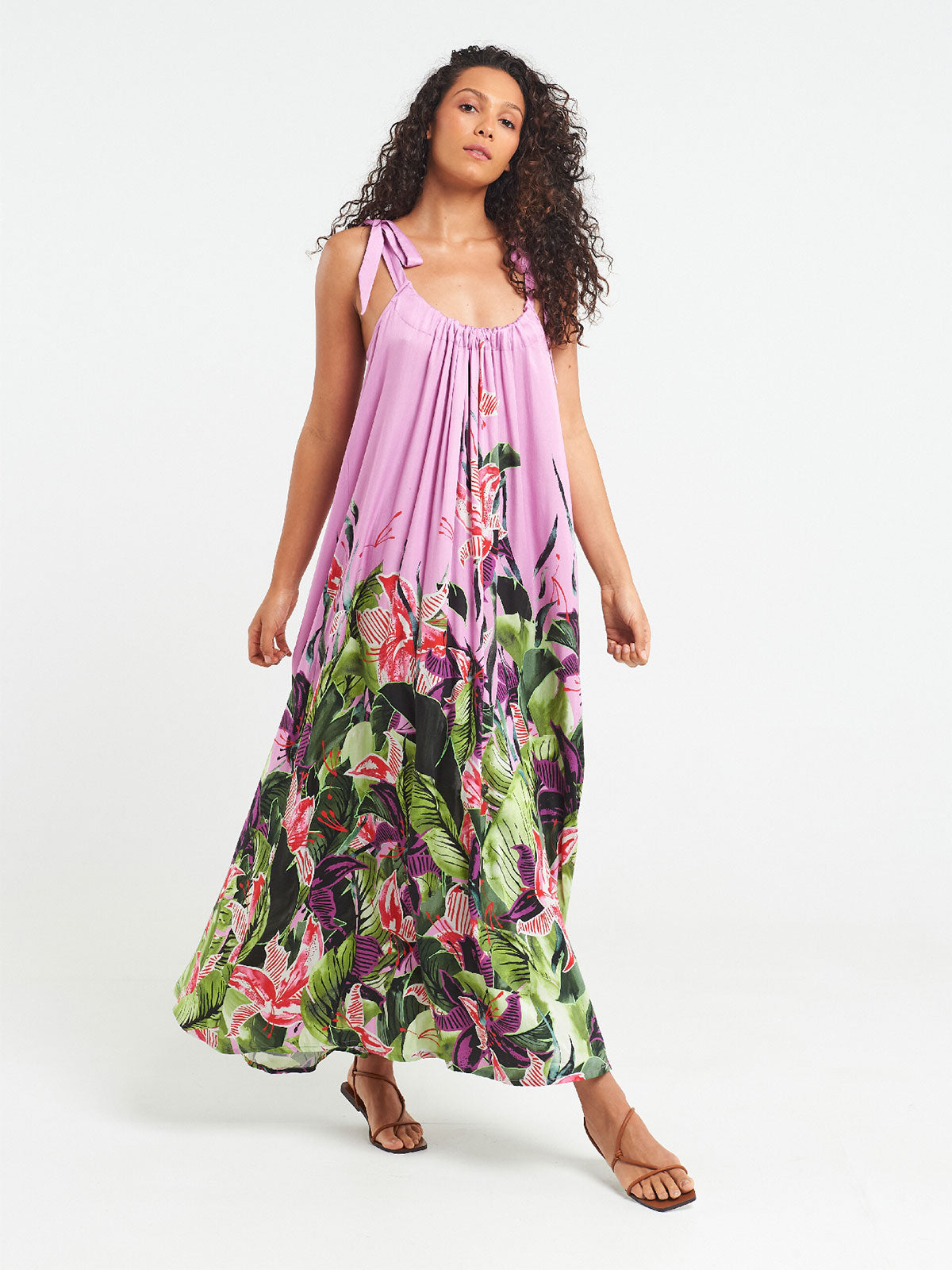 Long Open Back Dress | Hawaiian Lily Long Open Back Dress | Hawaiian Lily