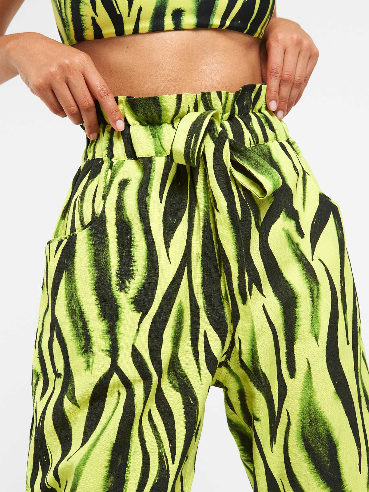 Paper Bag Pants | Neon Zebra Paper Bag Pants | Neon Zebra