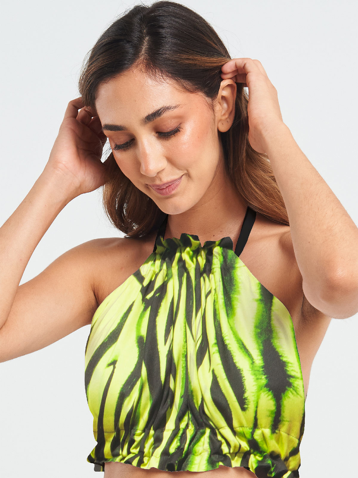 Reversible Halter Top | Neon Zebra | Fashionkind
