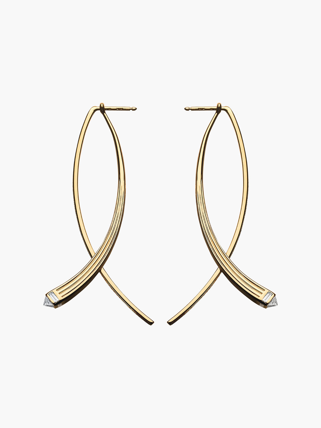 Fluted Double Arc Earrings - Fashionkind