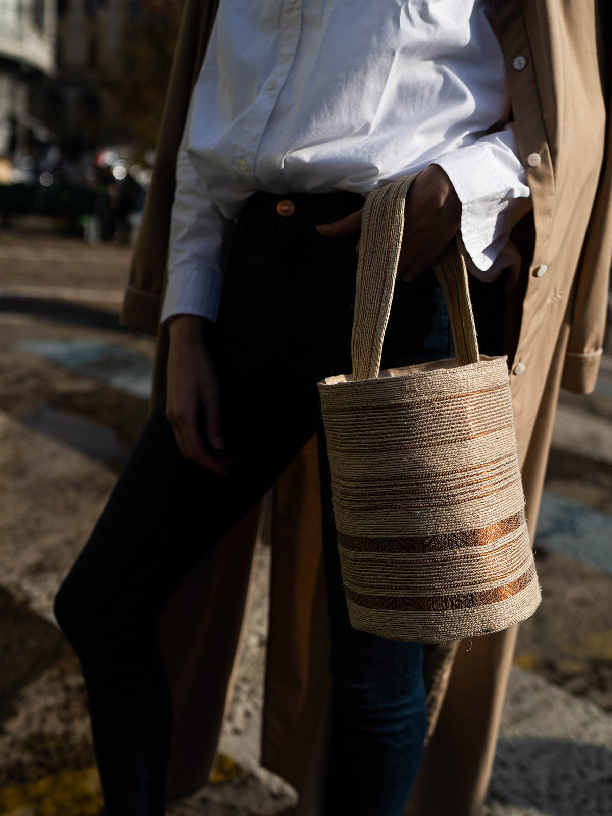 Bucket Bag | Natural & Copper Bucket Bag | Natural & Copper - Fashionkind