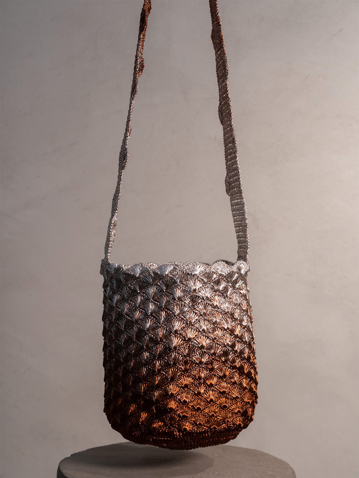 KAIA Seashell Handbag Long Strap | Copper and Silver Plated Copper