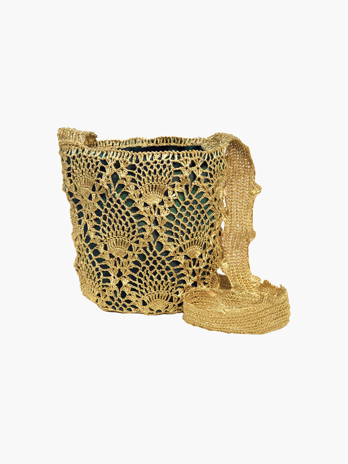 Pineapple Weave Mochila | Gold & Emerald - Fashionkind