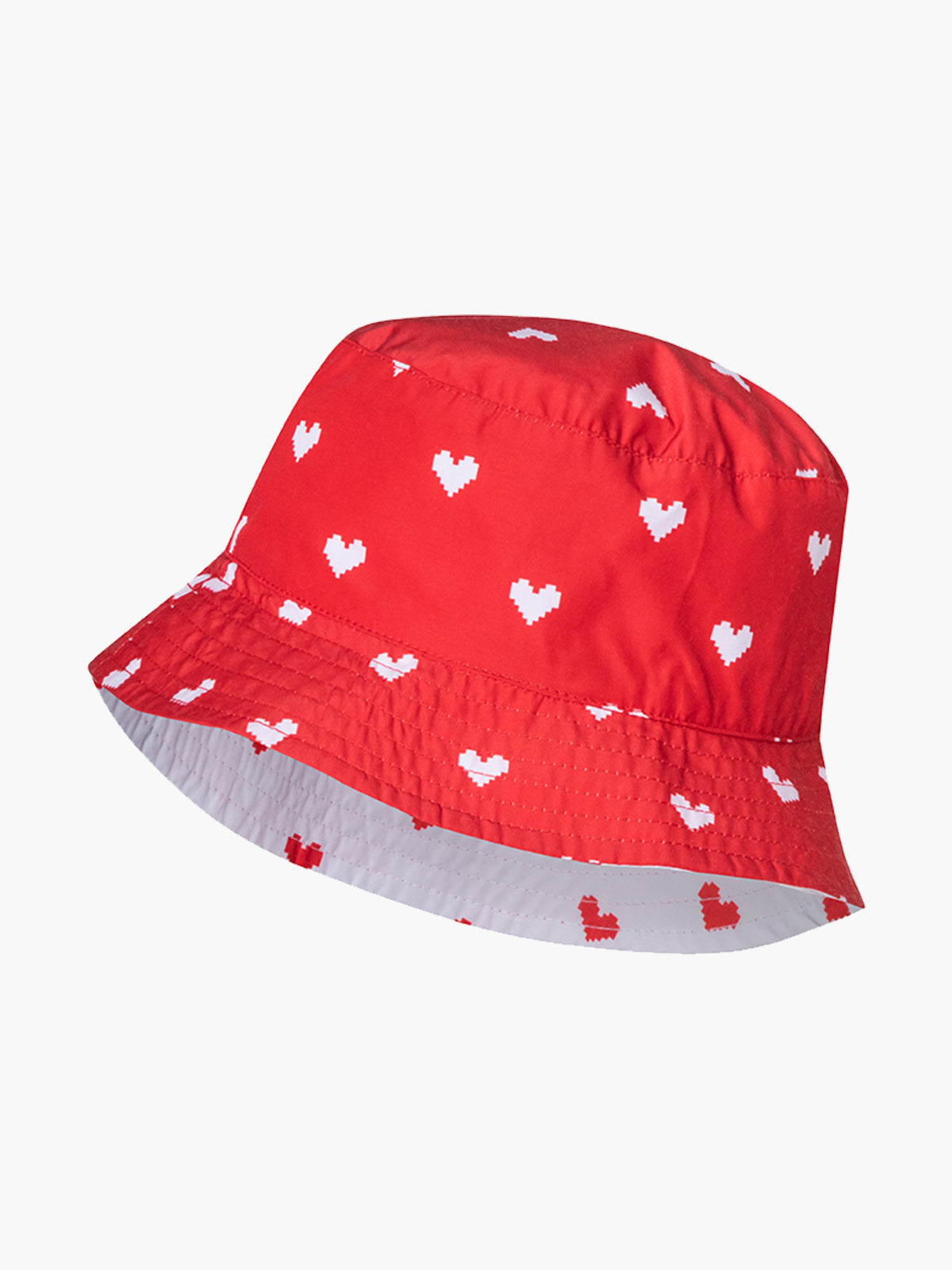 Bucket Hat | Red/White Pixel Hearts Bucket Hat | Red/White Pixel Hearts