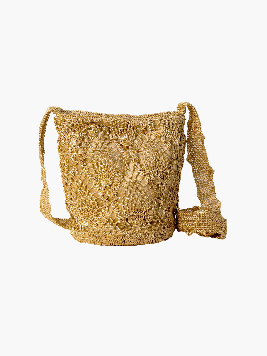 Pineapple Weave Mochila | Gold & Beige - Fashionkind