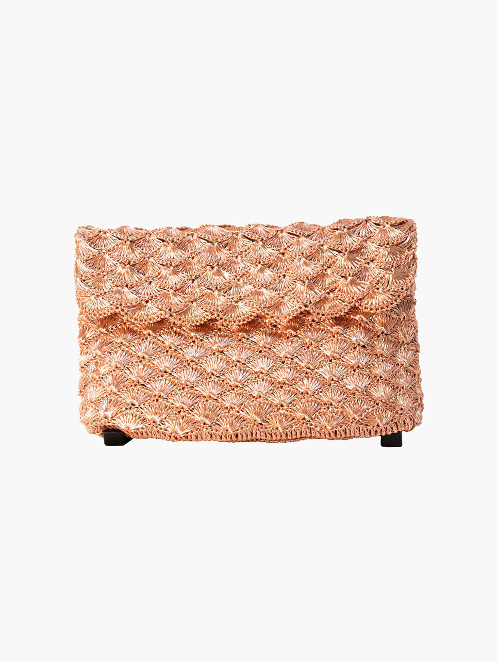 Seashell Weave Mini Metal Clutch | Rose Gold - Fashionkind