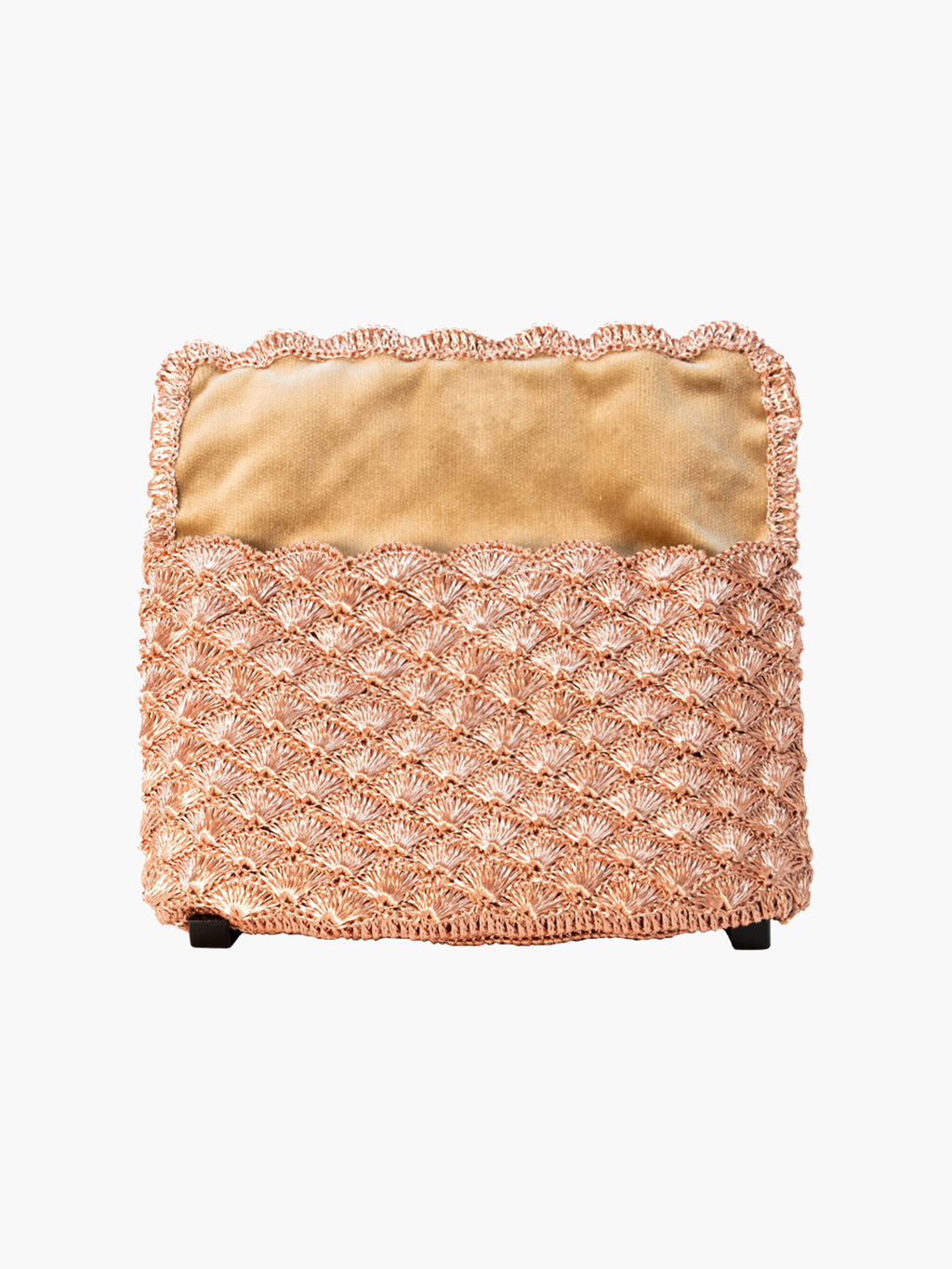 Seashell Weave Mini Metal Clutch | Rose Gold - Fashionkind