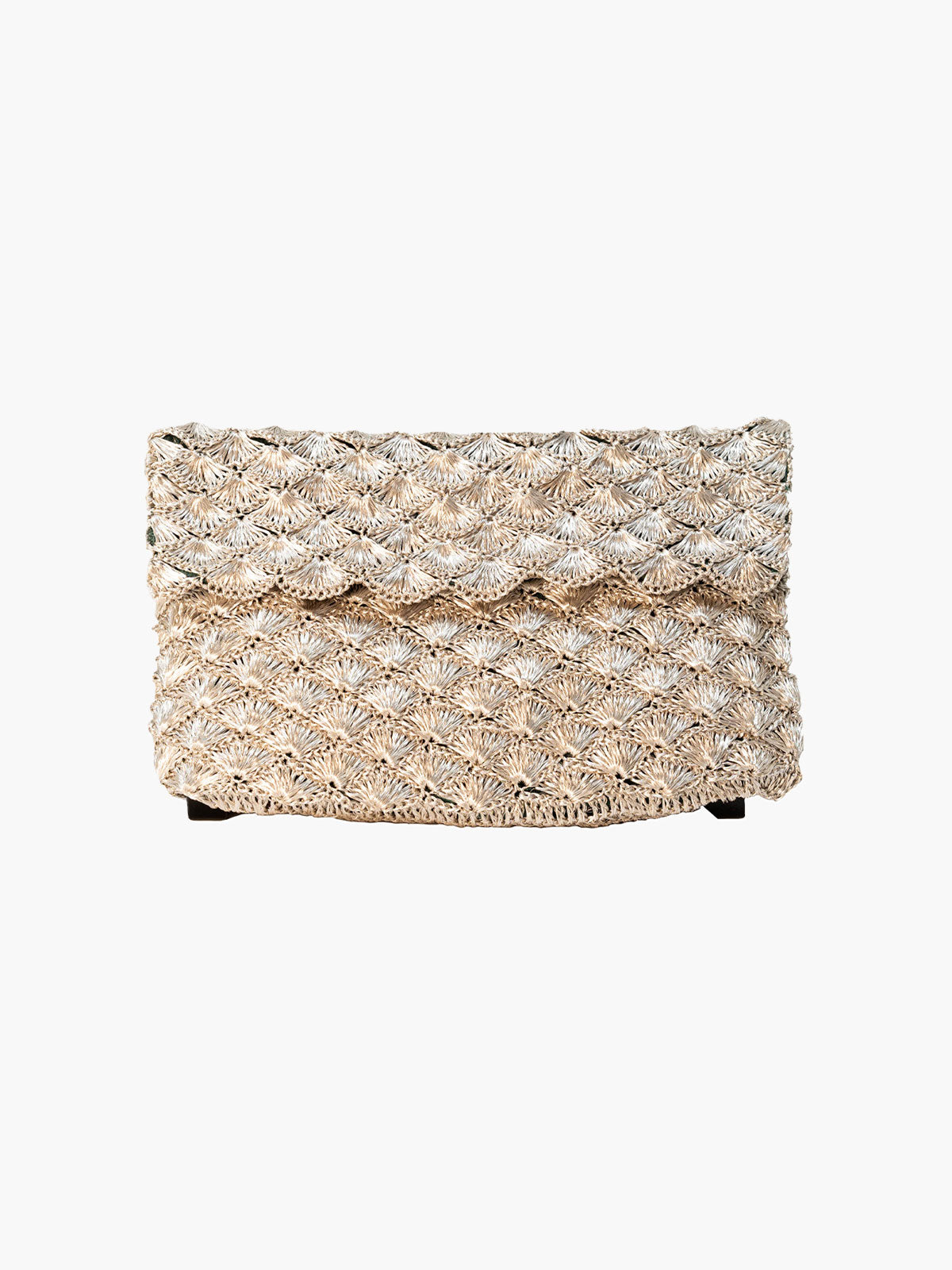 Seashell Weave Mini Metal Clutch | Silver - Fashionkind