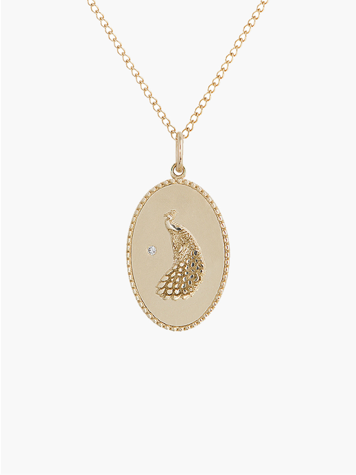 Peacock Token Necklace