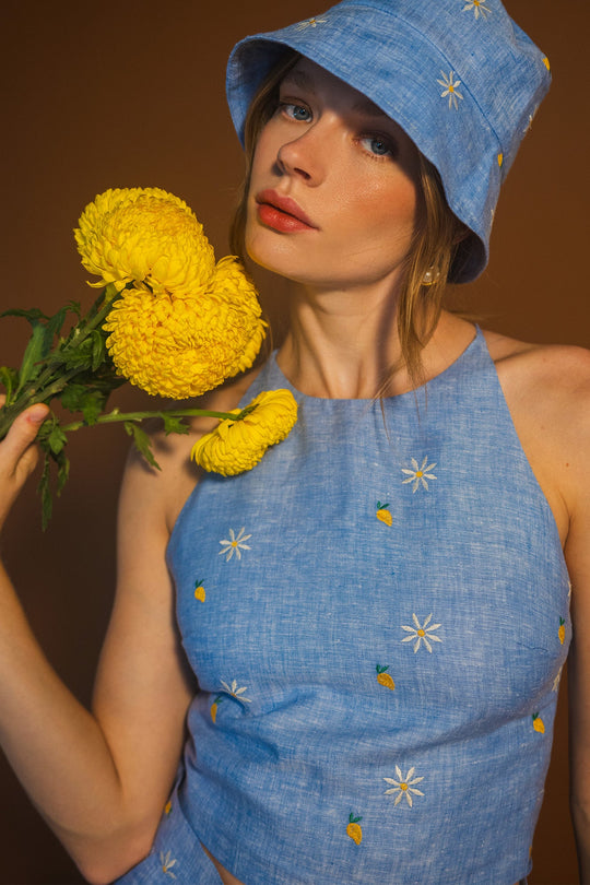 Gardenia Top | Mango Camomile Blue